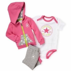 Converse 3 Pieces Infant Set, 0-6 Months, NEW